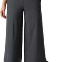 Colorfulkoala Women's Lightweight Wide Leg Cropped Pants High Waisted Loose Casual Lounge Pants Trousers with Pockets (XL)