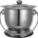 Beaupretty Stainless Steel Urine Bucket Pot with Lid 9.84 Inch Portable Chamber Pot for Adults Elderly Pregnant Women Bedpan for Home and Camping