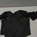 REORIA Women's Fall Sexy Trendy Mesh Long Sleeve Boned Square Neck Crop Tops Corset Slim Fit Going Out Busiter Tops Valentines Day Outfit (Black Medium)