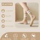 10 Pairs Womens Striped Crew Socks Cute Casual Long Athletic Running Tube Calf Cotton Socks for Women Gifts (US, Numeric, 5, 11, Regular, Regular, 10 Pairs Mixcolor)