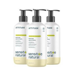 ATTITUDE Hand Soap for Sensitive Skin with Oat and Argan Oil, EWG Verified, Dermatologically Tested, Vegan, 16 Fl Oz (Pack of 3)