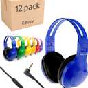 Bulk Headphones for Classroom with Microphone, Heavy-Duty School Pack Wired Headphones for Students. Teacher Must Haves Supplies from Elementary to College (12 Pack Mixed Color)