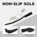 Greatonu Women's Slingback Flats for Women Ballerina Shoes Studs Buckle Flat Shoes Cross Strap Closed Toe Sandals Pointed Toe Ballet Flats Casual Party Dressy Shoes (8)