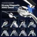 Rain Shower Head with filtered Handheld High Pressure rainfall Shower Heads with Handheld Spray Combo Adjustable one-piece stand daul shower head Built-in Magnetic Docking and Power Jets - Silver
