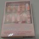 Glamnetic Press On Nails - Lovers Crest Spring Nails | Short Almond Fake Nails in a Soft Blush Pink Hue, Vintage Angel Cherub Graphics, French Tips and 3D | 15 Sizes - 30 Nail Kit with Glue