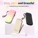 LXFEIFANTECH Slim Carrying Case Compatible with Nintendo Switch 2 2025, Hard Shell Travel Case with 12 Game Card Slots & Screen Protector Mat , Portable Hard Shell Storage Bag, Pink & Green