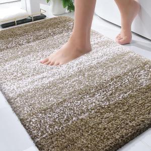 OLANLY Bathroom Rugs Mat 36x24, Extra Soft Absorbent Microfiber Bath Rugs, Rubber Backing, Quick Dry, Machine Washable Bath Mats for Bathroom Floor, Tub and Shower, Home Decor Accessories, Coffee