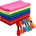 CRASPIRE 7 Colors Felt Fabric Kits with 7Pcs Cotton Sewing Thread Assorted 36x8In 1.4mm Thick Bundle Roll Red Blue Nonwoven Stiff Sheets Craft for DIY Craftwork Sewing Patchwork Christmas Halloween