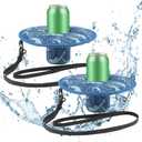 Floating Drink Holder for Pool Neoprene Drink Floaties for Pool Cup Floats for Beverage Cans/Cups/Bottles, Thickened Floating Cup Holder - 2 Pack (Sea Wave)