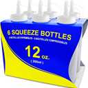 New Star Restaurant Quality Plastic Squeeze Bottle, 12-Ounce, Set of 6, Clear