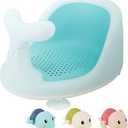 Baby Bath Seat for Bathtub - Baby Bathtub Seat for Babies Sitting Up to 6 to 36 Months with 3 BathToys, Breathable & Elastic Mesh Silicone Cushion with Back Support & Strong Suction Cups 