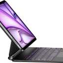HOU Keyboard Case for iPad Air 11 inch 2025 (M3)/2024 (M2)&iPad Pro 11 Inch(4th/3rd/2nd/1st) Gen 2022,iPad Air 5th&4th Generation Case with Keyboard,Magic-Stand, Multi-Touch Trackpad,Backlight,Black