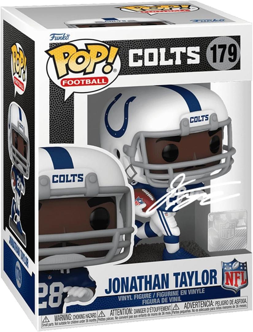 Jonathan Taylor #179 Facsimile Signed Reprint Laser Autographed Funko POP! Football Indianapolis Colts Figurine with Protector Case