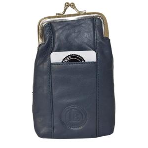 Leather Cigarette Case Pack Holder Regular or 100's Lighter Pocket by Leatherboss (Navy Blue)
