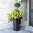 Mayne Fairfield 28-Inch Tall Planter Self-Watering, Weather-Resistant Planter for Flowers Durable Outdoor Design for Patio, Porch, or Entryway