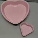 Paris Hilton Heart Shaped Nonstick Bakeware Set, Easy Release Carbon Steel, Includes two 9.5-Inch Pans and four Mini 3.5-Inch Pans, Dishwasher Safe, Made without PFAS or PFOA, 6-Piece Set, Pink