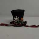 yofit Christmas Tree Topper Hat, Black Velvet Hat with Red Buffalo Plaid Bow Red Berry Snowflake, Christmas Tree Decorations Top Hat, Desktop Ornaments for Home Holiday Winter Decor