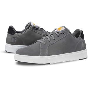 Carhartt Detroit Leather Sneakers for Men - Comfortable Shoes for Men with Wide Toe Box, Comfort Footbed and Midsole, and Slip-Resistant Outsole (10.5, Medium Grey)