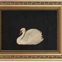 VIYYIEA Gold Framed Wall Art, Grace Swan Canvas Print Home Decor Vintage Art Painting Picture Bathroom Wall Decor, Animals Artwork for Living Room Bedroom Kitchen Office - 10L x 8W (Zwaan)