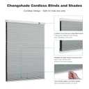 Changshade Cordless Cellular Shades,Blackout Honeycomb Shades for Windows,Pull Down Pleated Blinds,Easy to Install for Indoor Windows and French Doors,Grey (Blackout),32" w x 48" h