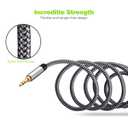 Tan QY Audio Extension Cable 50Ft,Audio Auxiliary Stereo Extension Audio Cable 3.5mm Stereo Jack Male to Female for Phones, Headphones,Tablets and More (50Ft/15M, Silver)