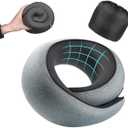 Travel Pillow, Memory Foam Neck Pillow with Ergonomic 360° Support, Travel Neck Pillow for Airplanes, Compact Design for Plane, Car & Office Travel Essentials, Gray