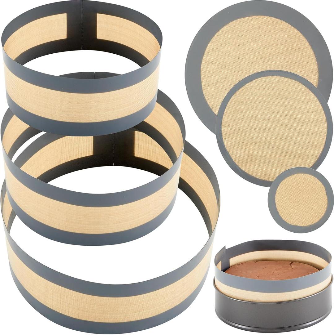 Honeydak 3 Set Silicone Baking Mat for 6, 8, 10 Inch Springform Pan Protector Prevent Cake from Sticking to Bottom and Side Easy Clean Nonstick Silicone Liners for Baking Cheesecake Pan(Gray)