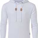 YuKaiChen Men's Casual Pullover Hoodies Long Sleeve Hooded Sweatshirts (White, XXL)