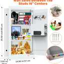 25.6" Tall Fireproof Wall Safes Between the Studs 16" Centers, Hidden Wall Safe with 2 Removable Shelf & Hidden Tray, Heavy Duty Wall Mount Safe for Money, Jewelry, Passport, Valuables(White)