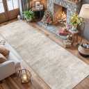HY HAOYUNLAI 2'6x12 Runner Rugs for Hallways - Soft Kitchen Rug Non-Slip Rug Runner with Rubber Backing Washable Non Shedding Soft Beside Carpet for Bedroom Abstract Home Decor(2'6x12,Beige/Cream