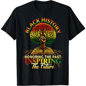 Honoring Past Inspiring Future Black History Month Tree T-Shirt M