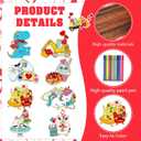 HOWAF 24 Pack Valentine's Day Cards For Kids School, Punny Valentines Day Cards Wooden Crafts Kit for Kids School, Valentine Class Gifts Exchange, Valentine Party Favors for Kid Boys Girls