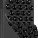 Silicone Double-Sided Suction Cup Phone Case Detachable Mount, Hands-Free Strong Grip Holder Stand for Selfies and Videos (Black)