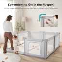 Doradotey Adjustable Baby Playpen with Adult Door, Foldable Large Playpen for Babies and Toddlers, Breathable Mesh Indoor Baby Playard, Safe Fence, 79 x 71 Inch, Light Grey