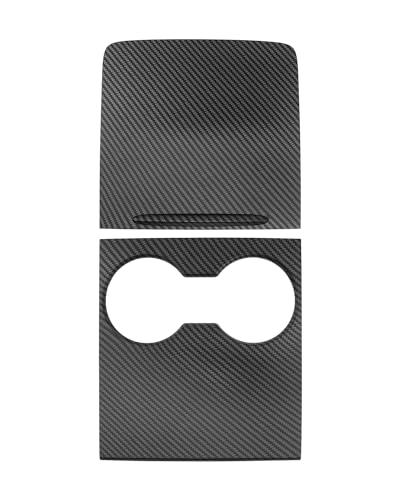 Center Console Cover, ABS Center Console Wrap Center Control Panel Compatible with Tesla Model 3 (2017-2023), Model y (2019-2025) (Matte Carbon Fiber Pattern)
