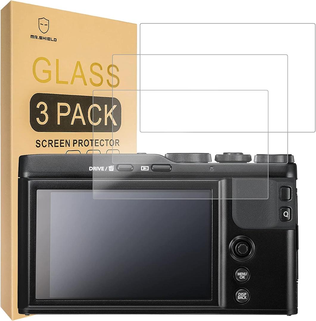 Mr.Shield [3-Pack] Screen Protector For Fujifilm XF10, X-T100, X30, X-30, X-F10, Panasonic Lumix lx100 DC-LX100 II Camera [Tempered Glass] [Japan Glass with 9H Hardness] Screen Protector