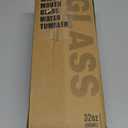 MUKOKO Glass Water Bottles, 32oz Glass Tumbler with Straw, Drinking Bottles with 2 Lids-Handle Spout Lid&Bamboo Straw Lid, Motivational Water Bottle with Time Marker and Silicone Sleeve, 1 Pack-Purple