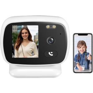 Video Calling Security Camera, Kids' Instant Video Call One-Tap FaceTime with Parents, 2-Way Audio & Clear Vision. Motion Detection Night Vision. Baby Monitor Pet Camera Nanny Camera for Home Security