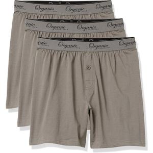 Organic Signatures Men's Boxers Organic Cotton, Soft Boxers for Men, 3-Pack (Size X-Large, Grey)