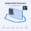 Wireless Portable Charger for Samsung, 5000mAh Ultra Slim Power Bank with Innovative Electric Suction Cup, Compatible with iPhone and Android Cell Phone, Support 22.5W USB-C PD Fast Charging, Blue