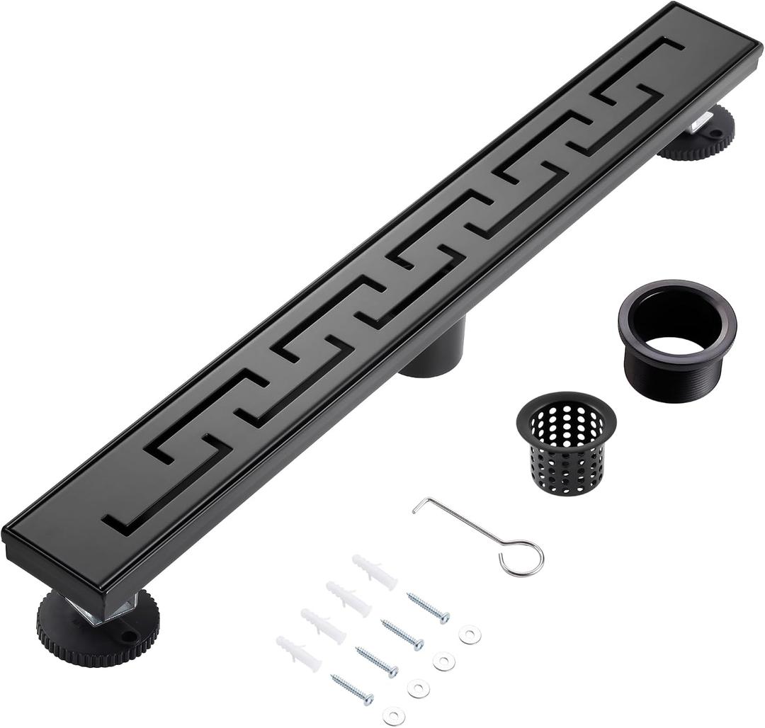 Linear Shower Drain, 24 inch Matte Black