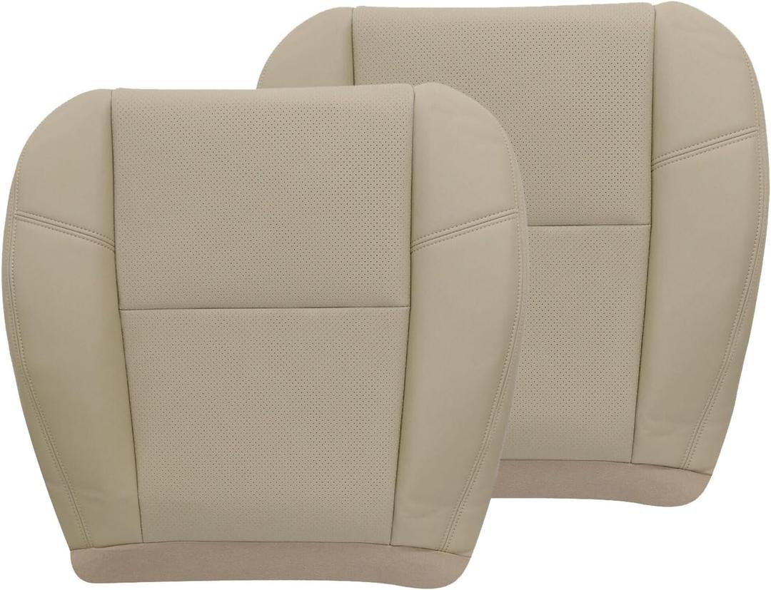 Driver & Passenger Bottom Seat Cover Compatible with Escalade 2007-2014 Tan Bottom