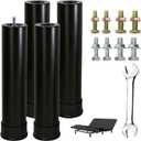 11 Inch Metal Adjustable Bed Base Frame Leg Replacement Heavy Duty Extra Height Leg Compatible with 89% of Frameworks Such as M8 M10 Thread (Set of 4)