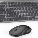 TECKNET Wireless Keyboard and Mouse Combo, Mini Cordless Computer Keyboard and Mouse Set 2.4GHz, Silent Adjustable 1600 DPI, Quiet Click, LagFree for Computer, Laptop, PC, Windows, Mac, Chrome OS(GS)