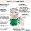 Diaper Dekor EKO MINI Diaper Pail, White, ONLY Eco-Friendly Diaper Pail Made with 70% Recycled Materials, Hands-Free: StepDropDone, Cost-Effective Refill System