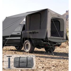 Inflatable Truck Bed Tent with Detachable Zippered Awning, Pickup Truck Tent for 5.5ft-8ft Bed, 2 Mins Fast Setup Blow Up Tent for Truck, PU3000 Waterproof Truck Tent for Camping