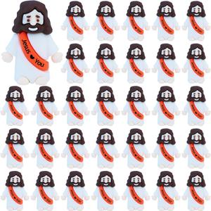 ILHSTY 32 Pcs Little Jesus Figures  Mini Rubber Jesus Toys Jesus Love You for Easter Egg Fillers Egg Hunts Religious Party Favors Gifts Hide and Seek Baptism Gifts Sunday School (Orange) ILHSTY 32 Pcs Little Jesus Figures  Mini Rubber Jesus Toys Jesus Love You for Easter Egg Fillers Egg Hunts Religious Party Favors Gifts Hide and Seek Baptism Gifts Sunday School (Orange)