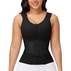 SHAPSHE Waist Trainer for Women Tummy Control Body Shaper with Back Support Postpartum Waist Cincher with Bra Small
