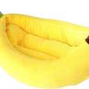 Dog & Cat Bed for Indoor Cats Relaxing Banana Mattress Fluffy Pet Mattress Waterproof Memory Foam Pet Bed with Sides Suitable for Small and Medium-Sized Dogs and Cats Guinea Pig Bed (Medium)