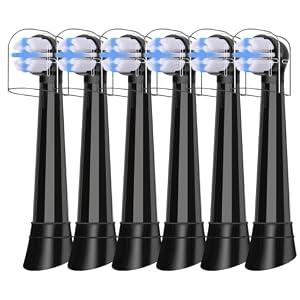 Replacement Heads Compatible with Oral B iO 3 4 5 6 7 8 9 10 Series Electric Toothbrush,Medium BristleToothbrush Heads Compatible with Oral B iO, Black 6pc